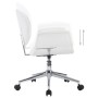 Silla de oficina giratoria de cuero sintético blanco