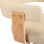 Silla de oficina giratoria madera curvada cuero sintético crema