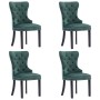 Sillas de comedor 4 unidades terciopelo verde oscuro