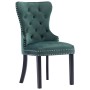 Sillas de comedor 4 unidades terciopelo verde oscuro