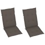 Sillas de jardín reclinables 2 uds madera maciza acacia cojines