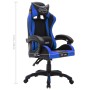 Silla gaming con luces LED RGB cuero sintético azul y negro