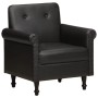 Sillón butaca de cuero auténtico negro