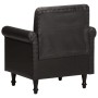 Sillón butaca de cuero auténtico negro