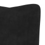 Silla mecedora con reposapiés terciopelo negro