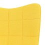 Silla mecedora con reposapiés tela amarillo mostaza