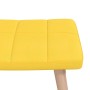 Silla mecedora con reposapiés tela amarillo mostaza