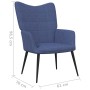 Sillón de relax con reposapiés tela azul
