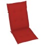 Sillas de jardín 6 uds madera maciza de teca cojines rojo