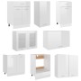 Juego muebles de cocina 8 pzas madera ingeniería blanco brillo