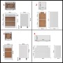 Juego muebles de cocina 8 pzas madera ingeniería blanco brillo