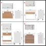 Juego muebles de cocina 8 pzas madera ingeniería blanco brillo