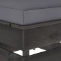 Sofá central seccional con cojines madera impregnada gris
