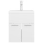 Mueble con lavabo aglomerado blanco brillante