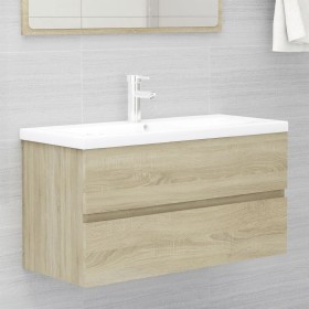 Mueble con lavabo madera de ingeniería roble Sonoma