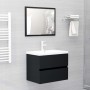 Mueble con lavabo madera de ingeniería negro