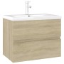 Mueble con lavabo madera de ingeniería roble Sonoma