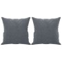 Sofá de 2 plazas con cojines terciopelo gris oscuro 120 cm