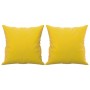 Sofá de 2 plazas con cojines terciopelo amarillo 120 cm
