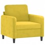 Sillón con taburete terciopelo amarillo 60 cm