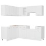Juego de muebles de cocina 11 piezas aglomerado blanco