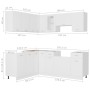 Juego de muebles de cocina 11 piezas aglomerado blanco