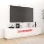 Mueble para TV con luces LED blanco 180x35x40 cm