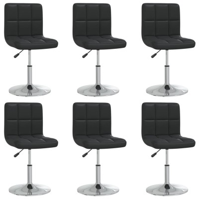 Sillas de comedor 6 unidades cuero sintético negro