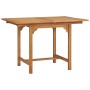 Mesa de jardín extensible madera maciza teca (110-160)x80x75cm