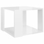 Mesa de centro madera contrachapada blanco brillo 40x40x30 cm
