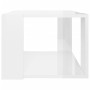 Mesa de centro madera contrachapada blanco brillo 40x40x30 cm