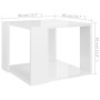 Mesa de centro madera contrachapada blanco brillo 40x40x30 cm