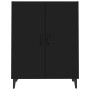 Aparador de madera contrachapada negro 70x34x90 cm