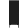 Aparador de madera contrachapada negro 70x34x90 cm