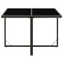 Mesa de jardín ratán sintético y vidrio negra 109x107x74 cm