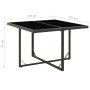 Mesa de jardín ratán sintético y vidrio negra 109x107x74 cm