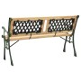 Banco de jardín hierro fundido y madera de abeto maciza 122 cm
