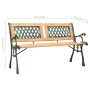 Banco de jardín hierro fundido y madera de abeto maciza 122 cm