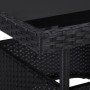 Mesa de comedor para jardín ratán sintético y vidrio negro