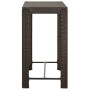 Mesa alta de jardín ratán sintético marrón 100x60,5x110,5 cm