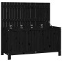 Caja de almacenaje jardín madera de pino negro 121x55x64 cm