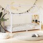 Estructura de cama infantil madera maciza pino blanco 80x160 cm