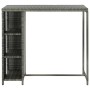 Mesa bar estante almacenaje 120x60x110cm ratán sintético gris