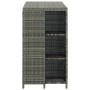 Mesa bar estante almacenaje 120x60x110cm ratán sintético gris