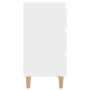 Mesita de noche con patas de madera maciza blanca 40x35x69 cm