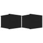 Mesitas de noche 2 uds madera contrachapada negro 40x30x30 cm