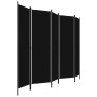 Biombo divisor de 5 paneles negro 250x180 cm