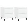 Mesitas de noche 2 uds madera contrachapada blanco 40x35x50 cm