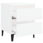 Mesitas de noche 2 uds madera contrachapada blanco 40x35x50 cm