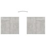 Aparador de madera contrachapada gris hormigón 80x36x75 cm